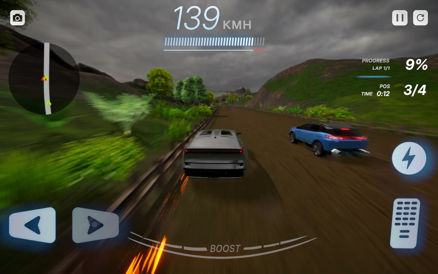 Spark Pursuit gameplay on a forest rally track